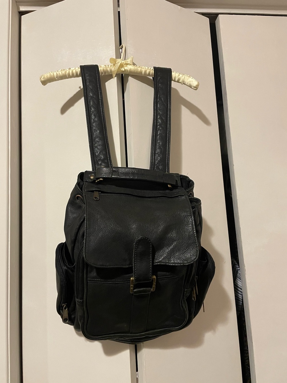 EKA Black Genuine Leather Backpack – Handmade in Colombia